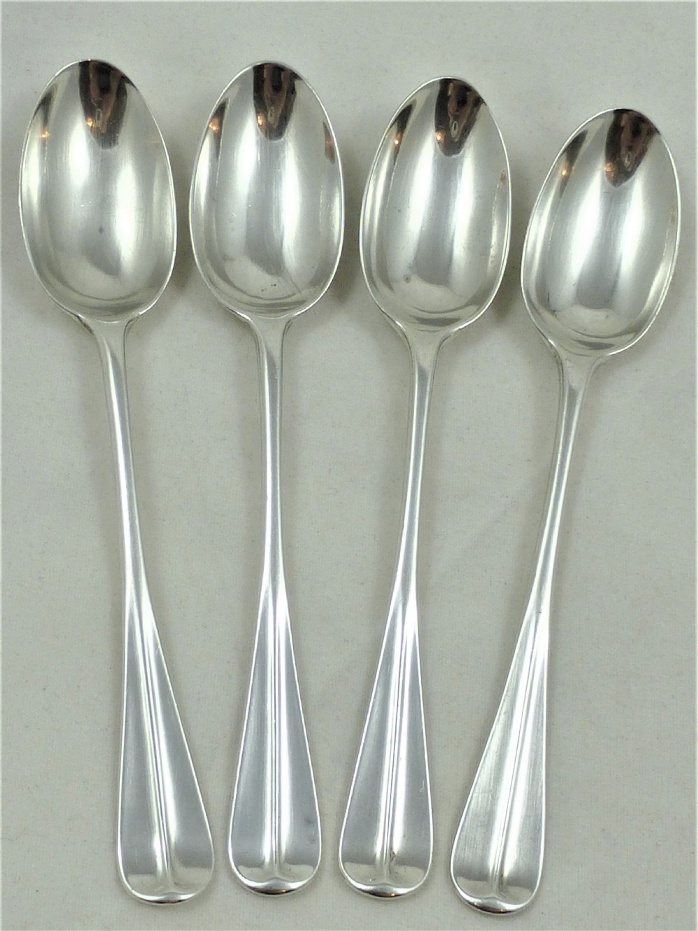 Set of Four Victorian Silver Rat Tail Teaspoons