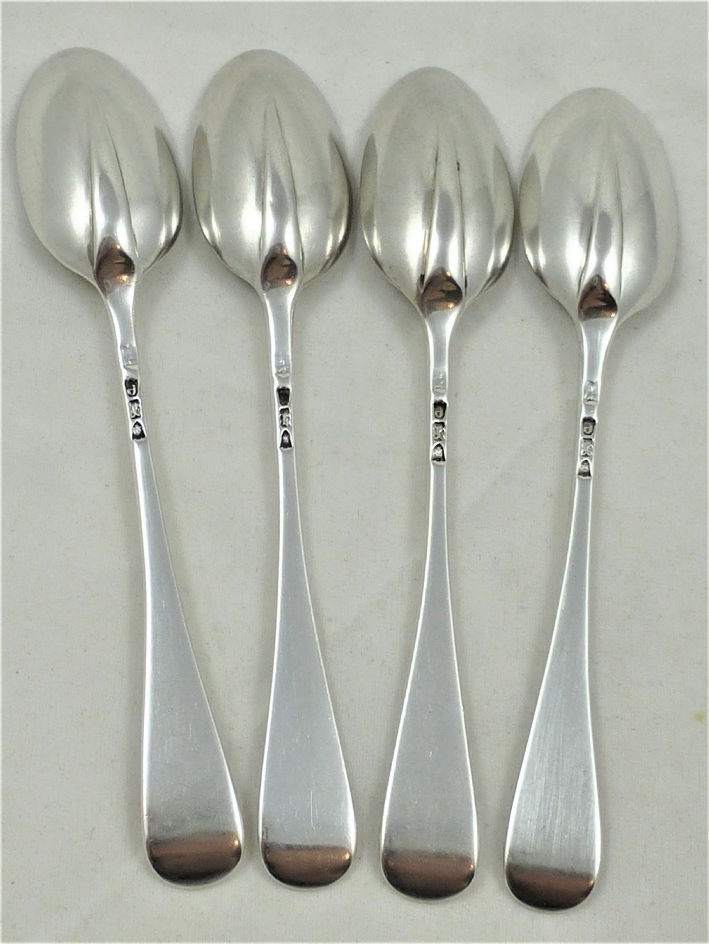 Set of Four Victorian Silver Rat Tail Teaspoons View III