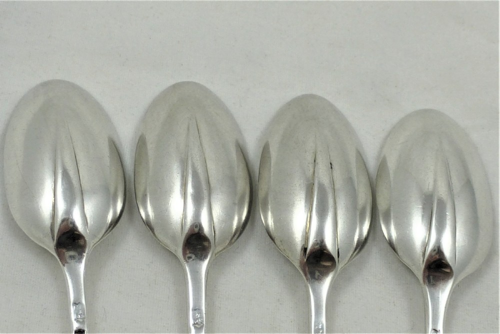 Set of Four Victorian Silver Rat Tail Teaspoons View IV