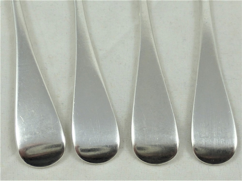 Set of Four Victorian Silver Rat Tail Teaspoons View V