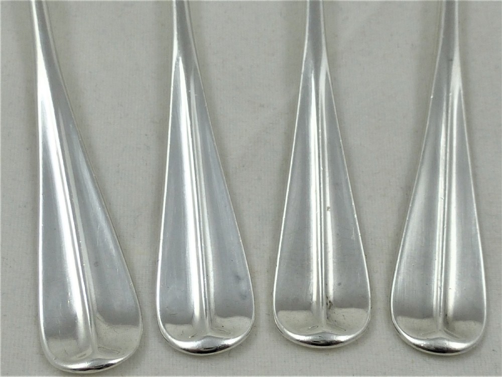 Set of Four Victorian Silver Rat Tail Teaspoons View VI