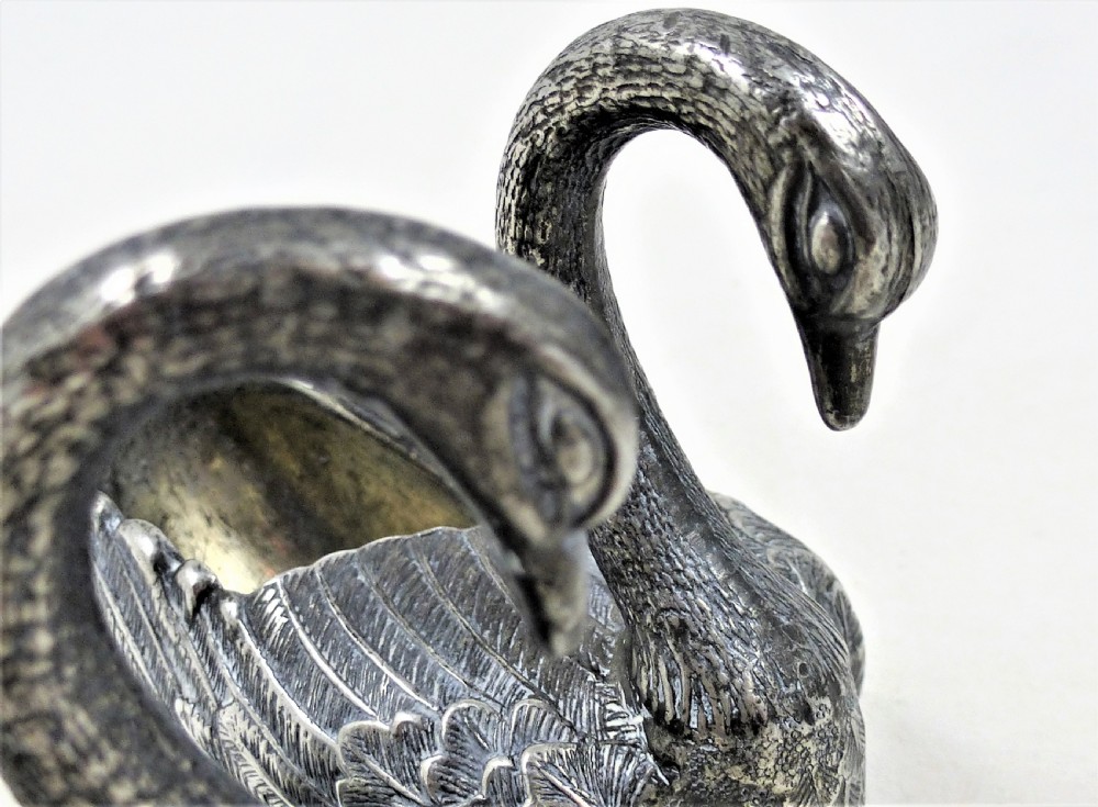 Pair of Victorian Silver Plated Swan Salts View IV
