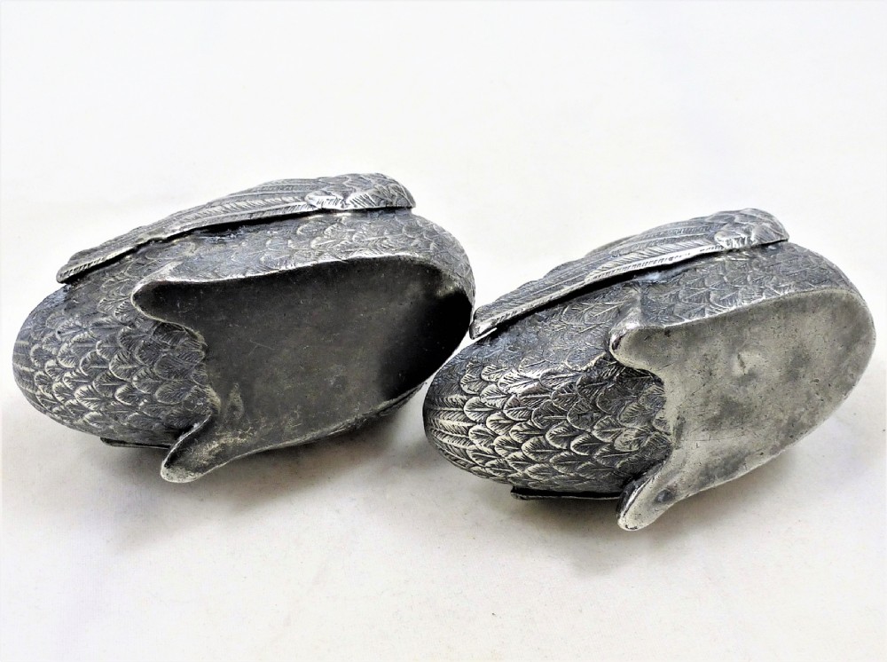Pair of Victorian Silver Plated Swan Salts View V