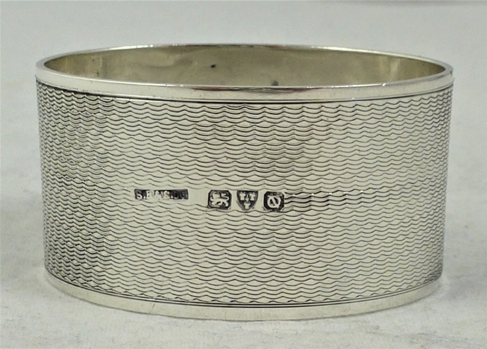 Art Deco Oval Hallmarked Sterling Silver Napkin Ring View II