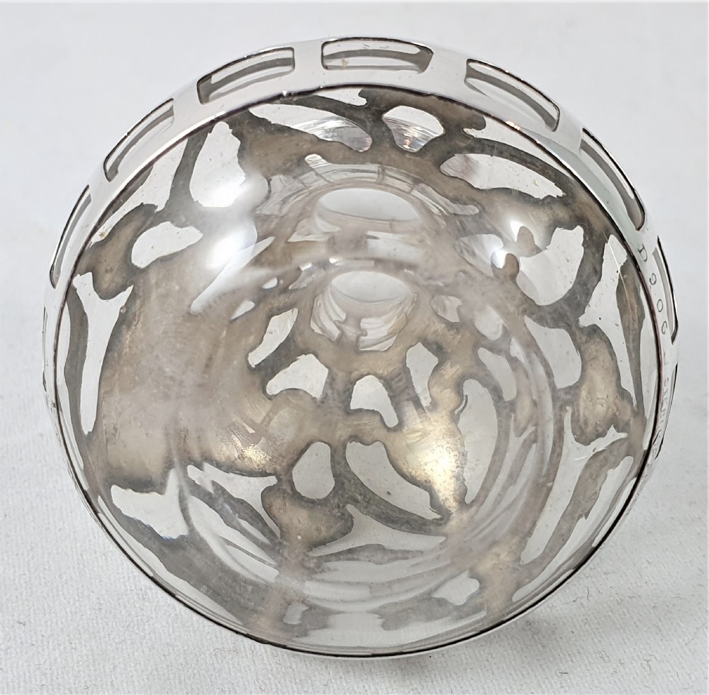 American Art Nouveau Glass & Silver Perfume Bottle View VIII