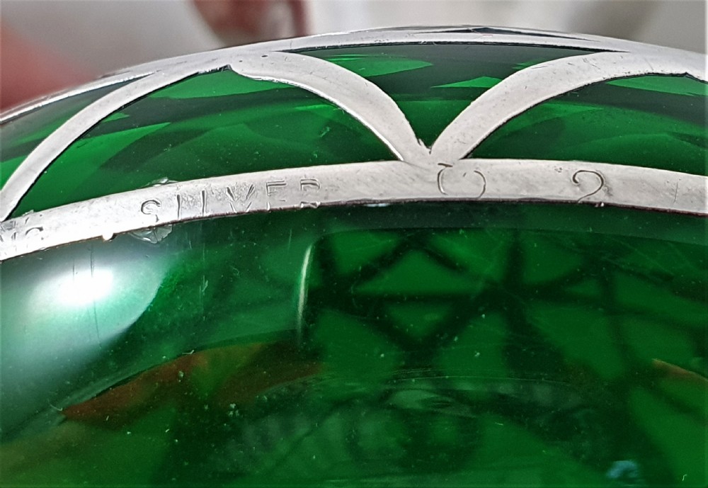 American Art Nouveau Glass & Silver Perfume Bottle View IX