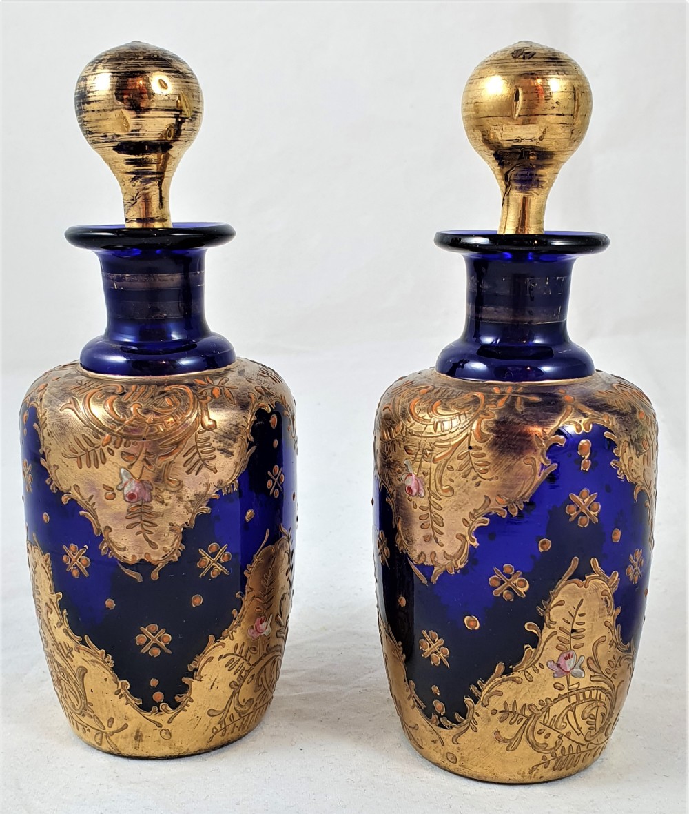Pair of Bohemian Glass Perfume Bottles View III