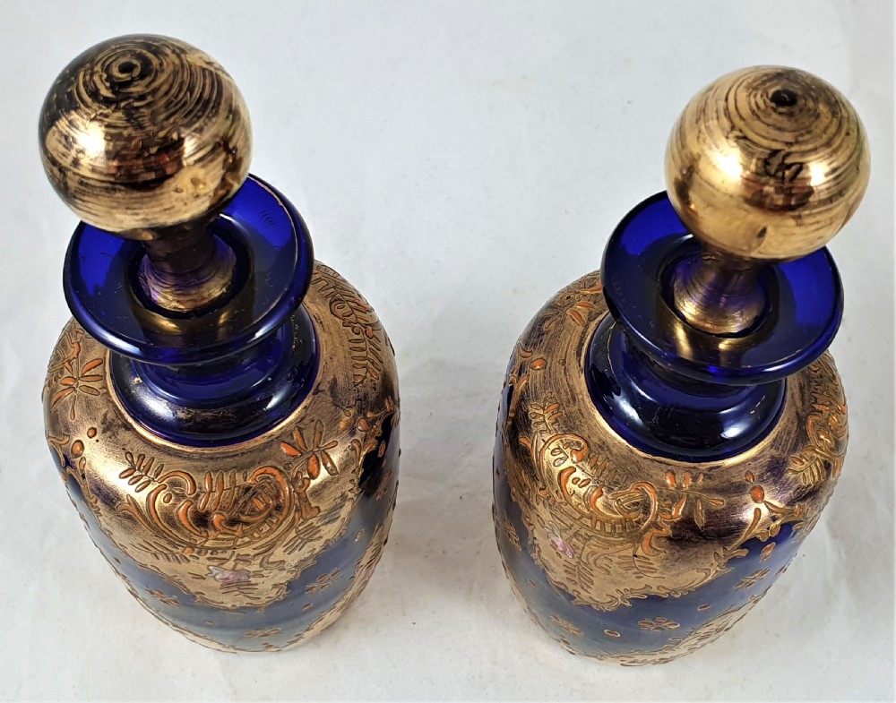 Pair of Bohemian Glass Perfume Bottles View V