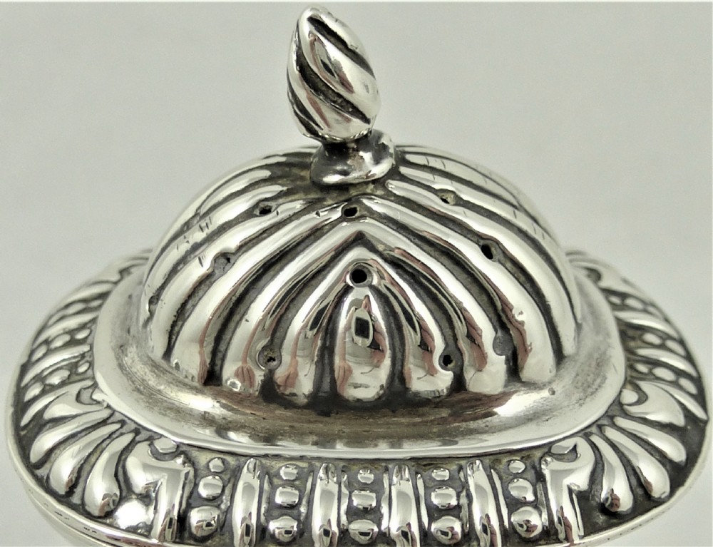 Matching George V Sterling Silver Pepperette & Mustard View VI