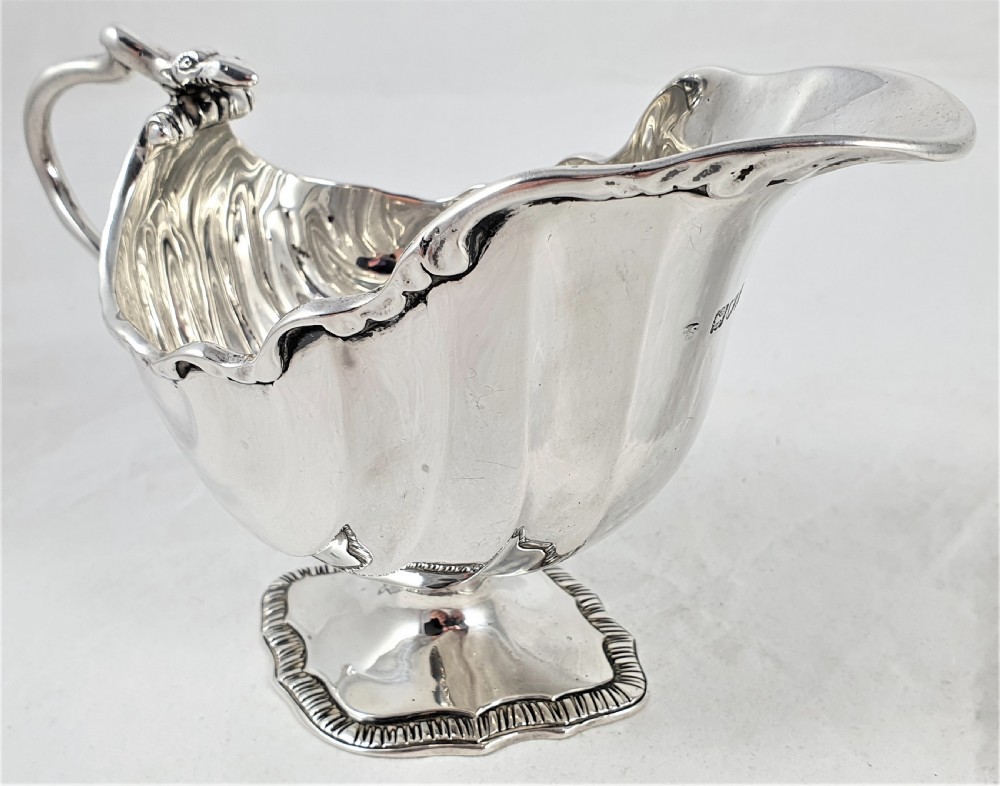 Victorian Sterling Silver Sauce Boat by Charles Stuart Harris View VIII