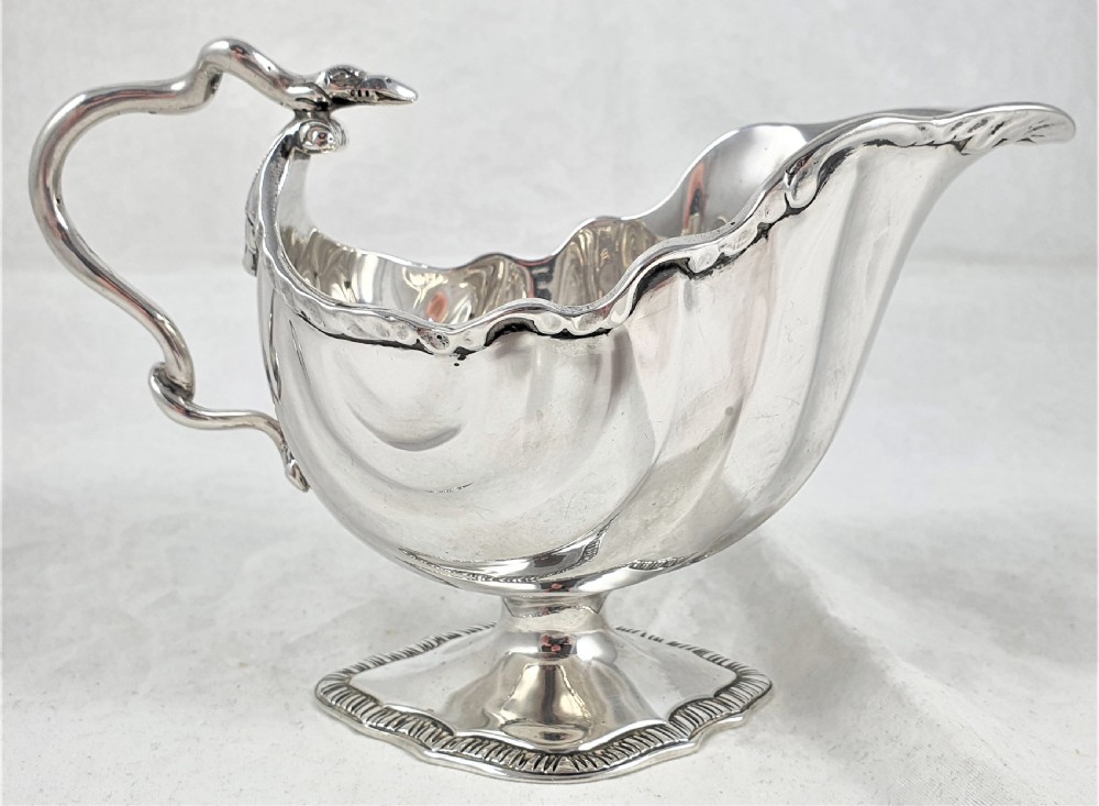 Victorian Sterling Silver Sauce Boat by Charles Stuart Harris View XX