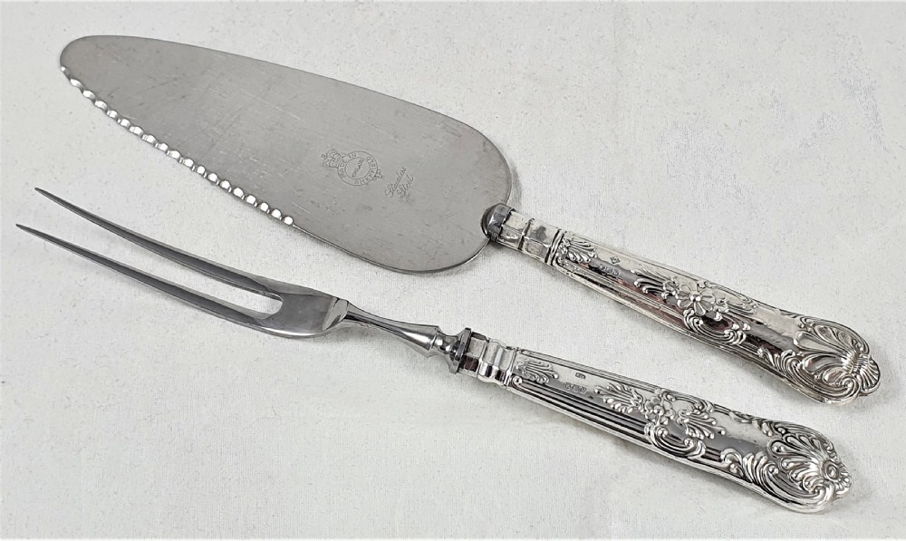 Silver Handled Cake Slice and Carving Fork