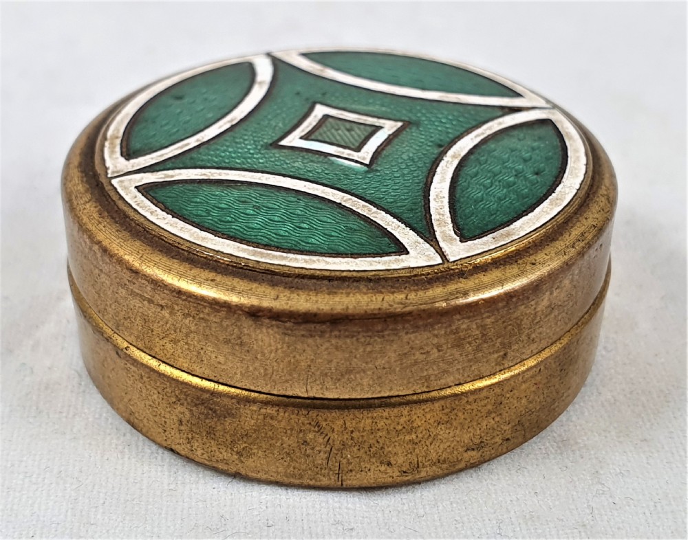 Guilloche Enamel and Gilt Brass Pill Box View III