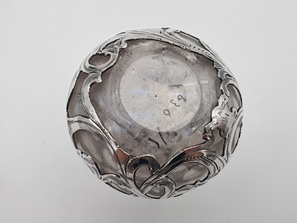 AMERICAN ALVIN MANUFACTURING CO SILVER OVERLAY PERFUME BOTTLE View VII