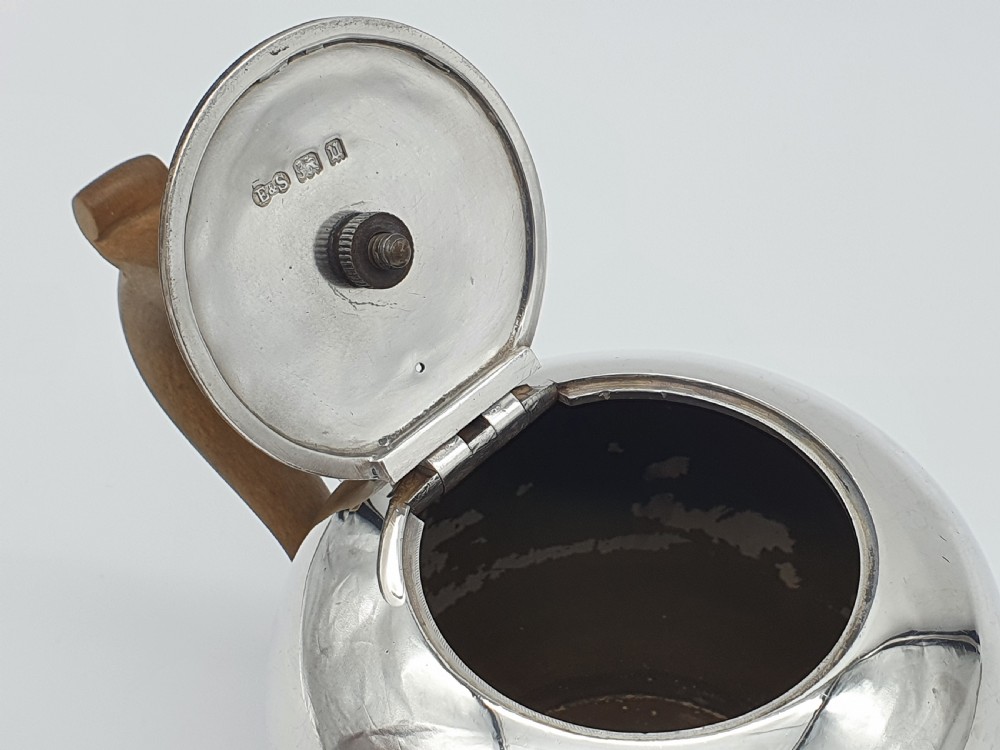 A George V Jubilee Edward & Sons Hallmarked Sterling Silver Bullet Teapot View V