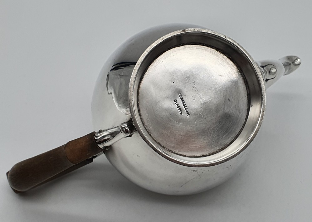 A George V Jubilee Edward & Sons Hallmarked Sterling Silver Bullet Teapot View IX