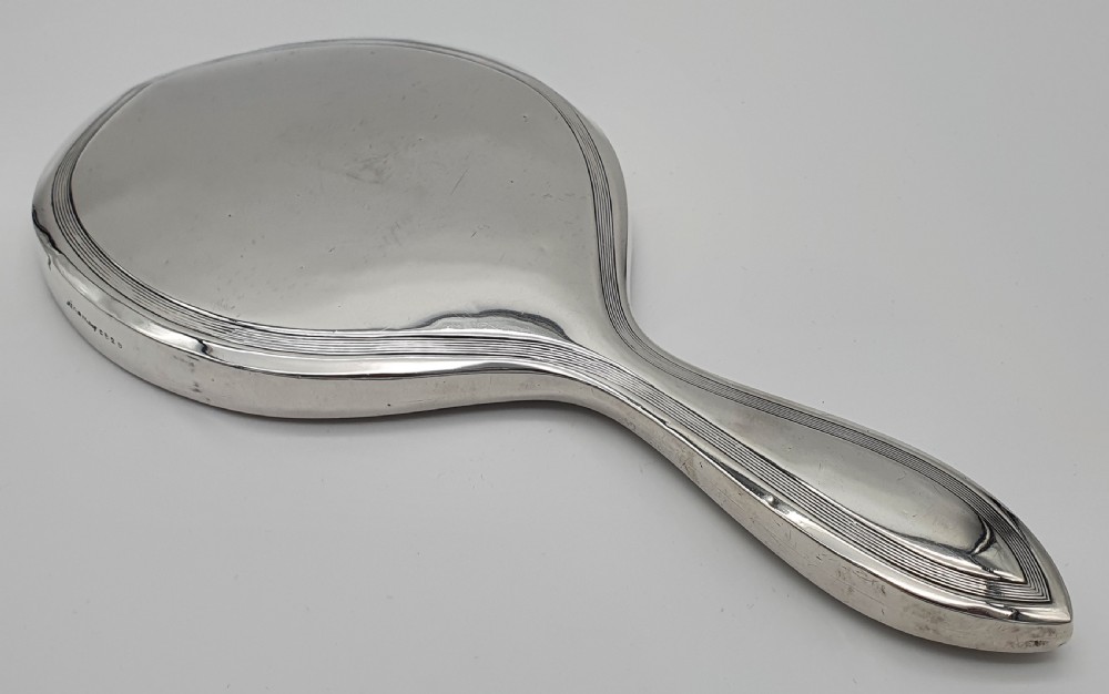 American Art Deco Sterling Silver Hand Mirror