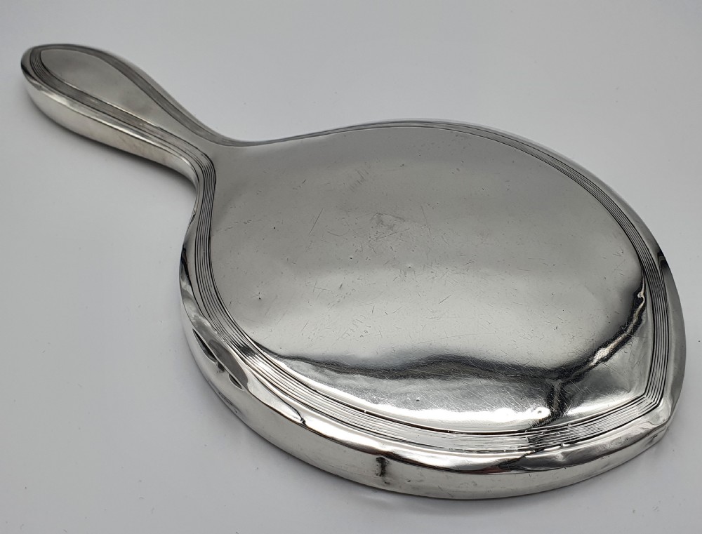 American Art Deco Sterling Silver Hand Mirror View III