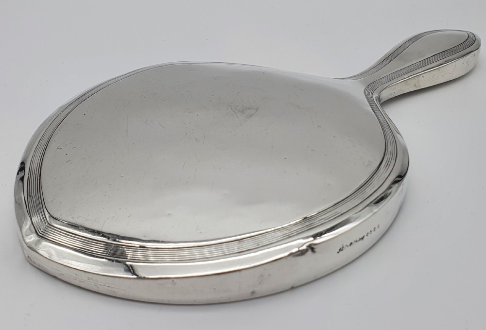 American Art Deco Sterling Silver Hand Mirror View V