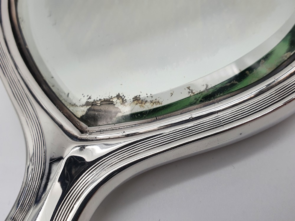 American Art Deco Sterling Silver Hand Mirror View X