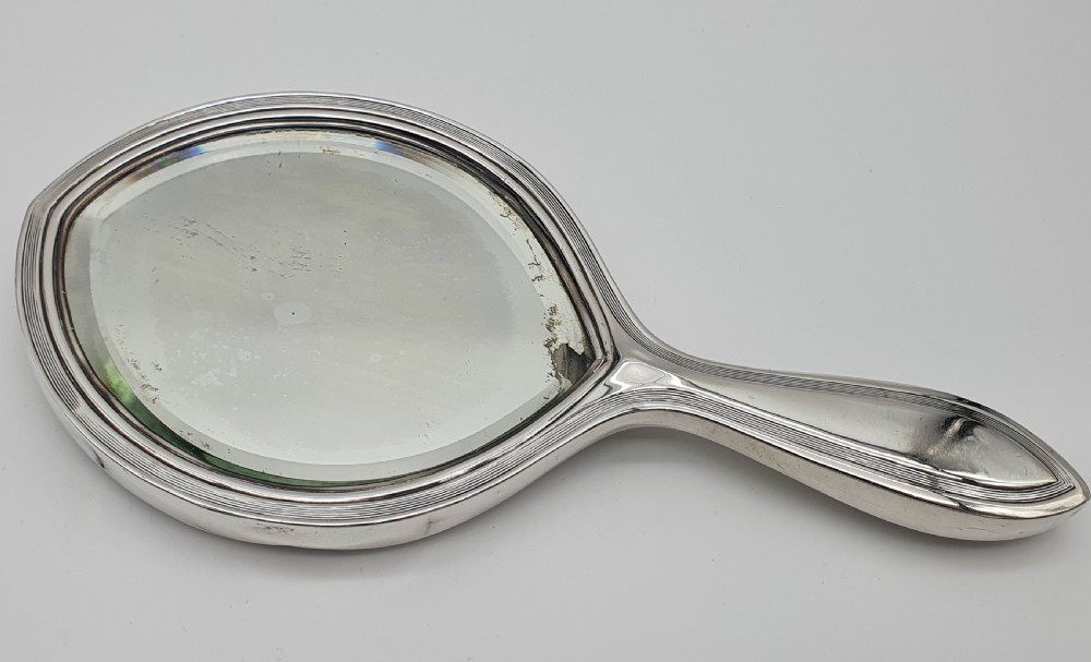 American Art Deco Sterling Silver Hand Mirror View XI