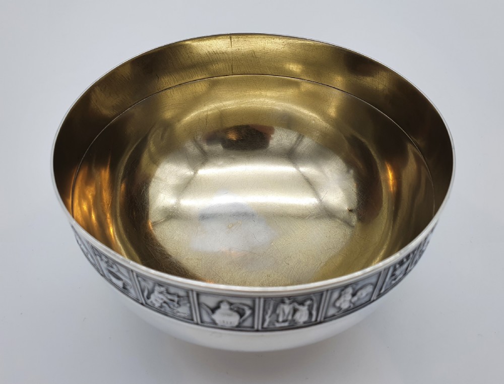 An American Sterling Silver Christening Bowl by Gorham View V
