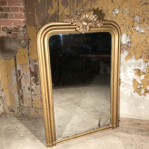large french gilt overmantle mirror - CATEGORY: ANTIQUE MIRRORS - DATED 1900