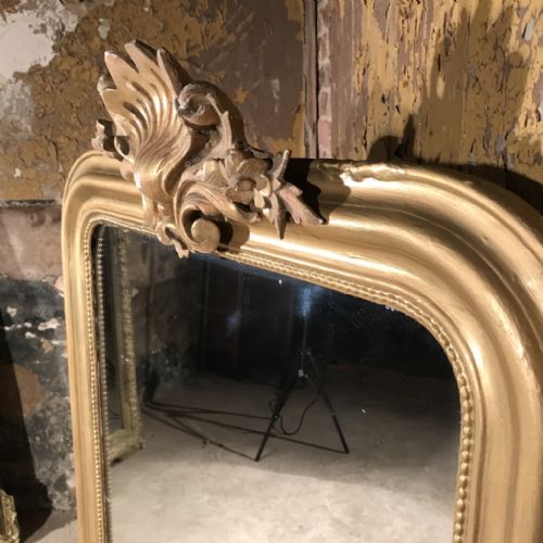 LARGE FRENCH GILT OVERMANTLE MIRROR - ADDITIONAL PHOTO 2