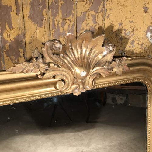 LARGE FRENCH GILT OVERMANTLE MIRROR - ADDITIONAL PHOTO 3