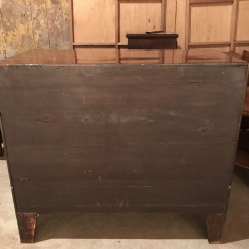 C19TH MAHOGANY CHEST OF DRAWERS WITH PRINCE OF WALES FEATHERS - ADDITIONAL PHOTO 6