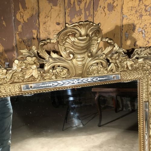 FRENCH GILT OVERMANTLE MIRROR - ADDITIONAL PHOTO 3