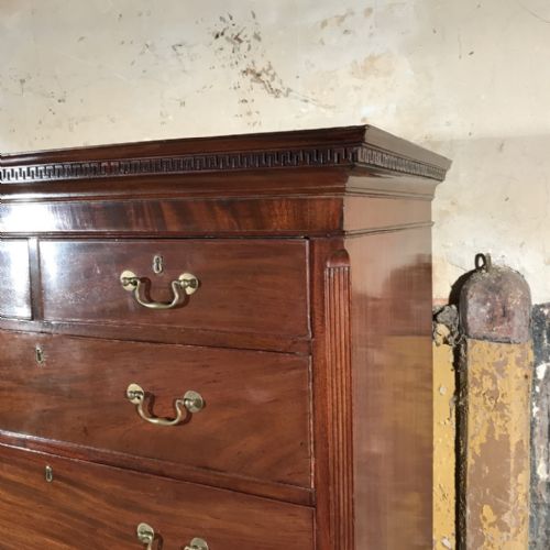 GEORGIAN MAHOGANY CHEST ON CHEST WITH SLIDE - ADDITIONAL PHOTO 5