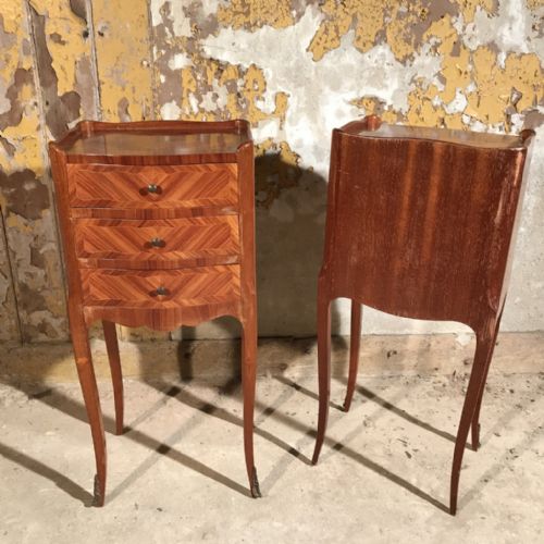 PAIR OF FRENCH WALNUT BEDSIDE TABLES - ADDITIONAL PHOTO 3