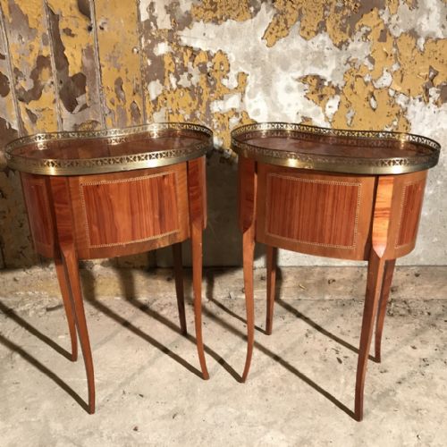 PAIR OF FRENCH KIDNEY STYLE SIDE TABLES - ADDITIONAL PHOTO 1