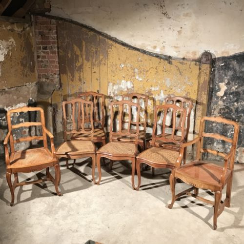HARLEQUIN SET OF 8 FRENCH CANE CHAIRS - ADDITIONAL PHOTO 5