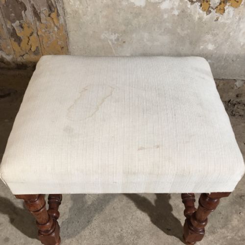 FRENCH OAK TURNED LEG STOOL - ADDITIONAL PHOTO 3