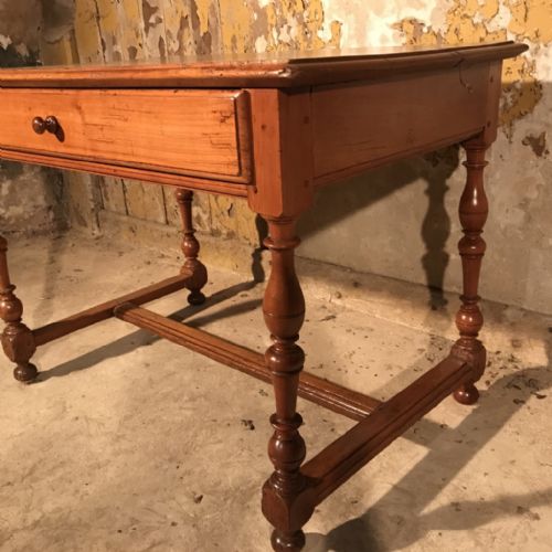FRENCH CHERRY WOOD SIDE TABLE DESK - ADDITIONAL PHOTO 3