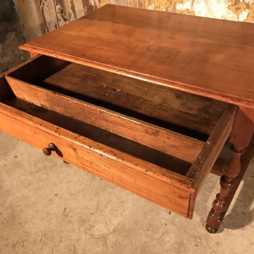 FRENCH CHERRY WOOD SIDE TABLE DESK - ADDITIONAL PHOTO 4