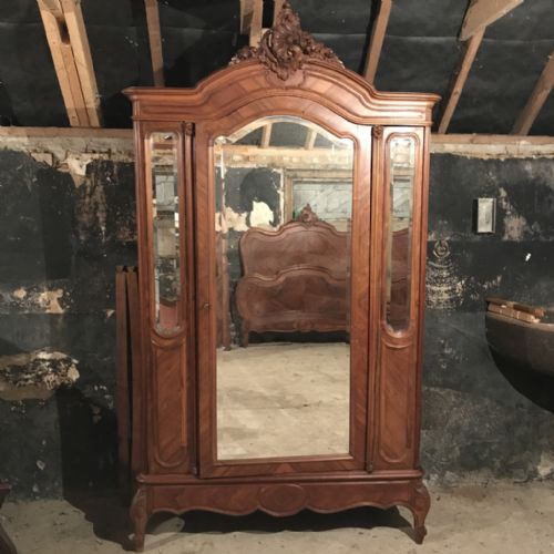 impressive french walnut armoire wardrobe - CATEGORY: ANTIQUE WARDROBES - DATED 1920