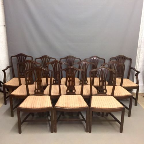 set of 12 dining chairs - CATEGORY: ANTIQUE CHAIRS - DATED 19TH CENTURY