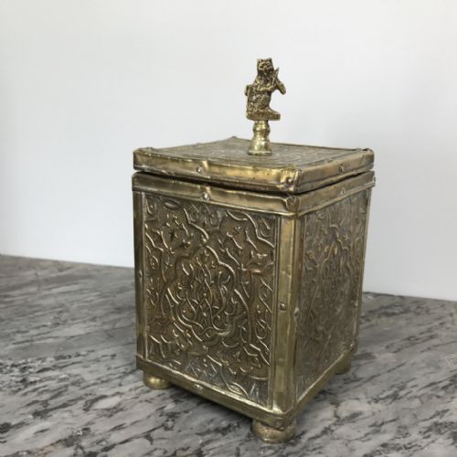 victorian brass tea caddy - CATEGORY: ANTIQUE BOXES - DATED VICTORIAN
