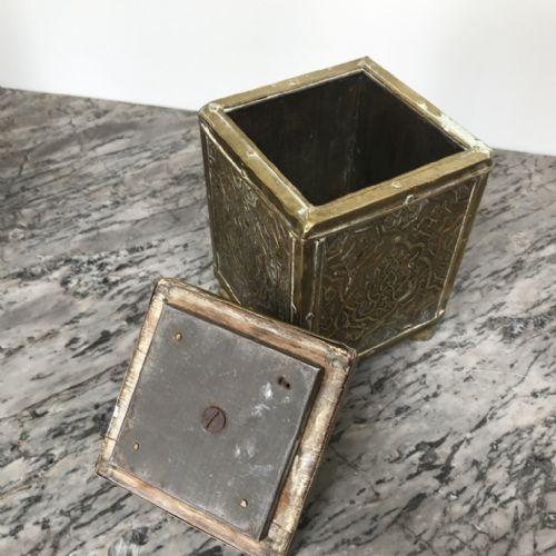 VICTORIAN BRASS TEA CADDY - ADDITIONAL PHOTO 1