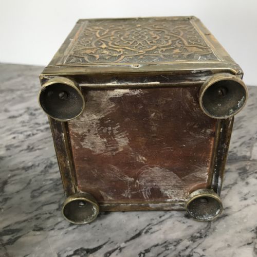 VICTORIAN BRASS TEA CADDY - ADDITIONAL PHOTO 2