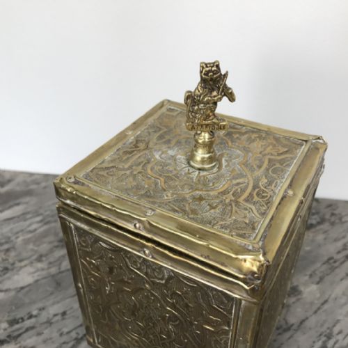 VICTORIAN BRASS TEA CADDY - ADDITIONAL PHOTO 3