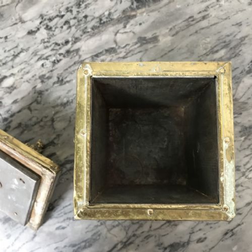 VICTORIAN BRASS TEA CADDY - ADDITIONAL PHOTO 4