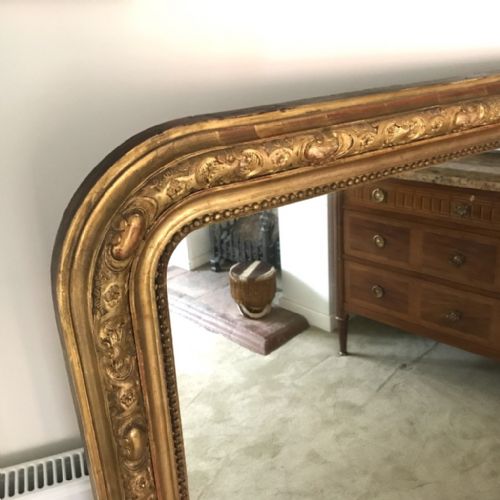 FRENCH GILT OVERMANTLE MIRROR 52'' HIGH - ADDITIONAL PHOTO 2