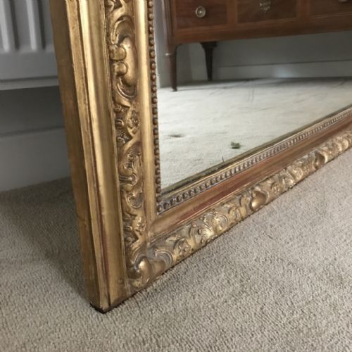 FRENCH GILT OVERMANTLE MIRROR 52'' HIGH - ADDITIONAL PHOTO 4