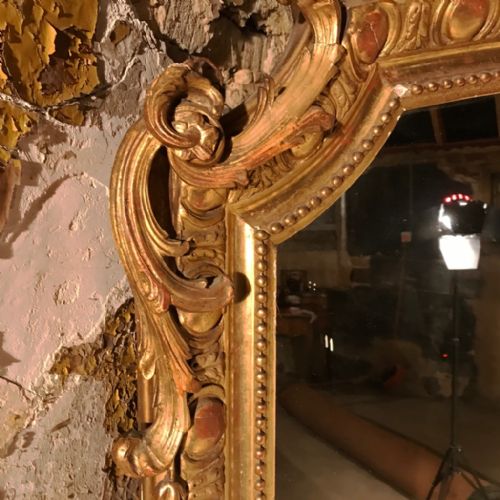 LARGE FRENCH GILT MIRROR FOR RESTORATION - ADDITIONAL PHOTO 2