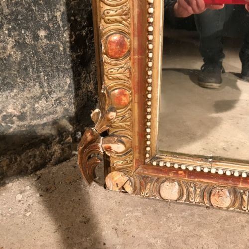 LARGE FRENCH GILT MIRROR FOR RESTORATION - ADDITIONAL PHOTO 7