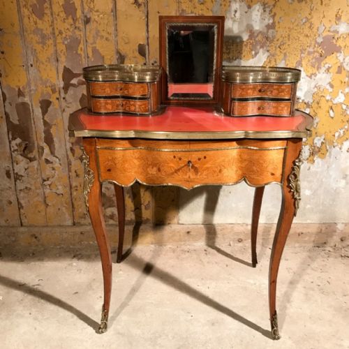 french kingwood and marquetry dressing table - CATEGORY: ANTIQUE DRESSING TABLES - DATED 1900